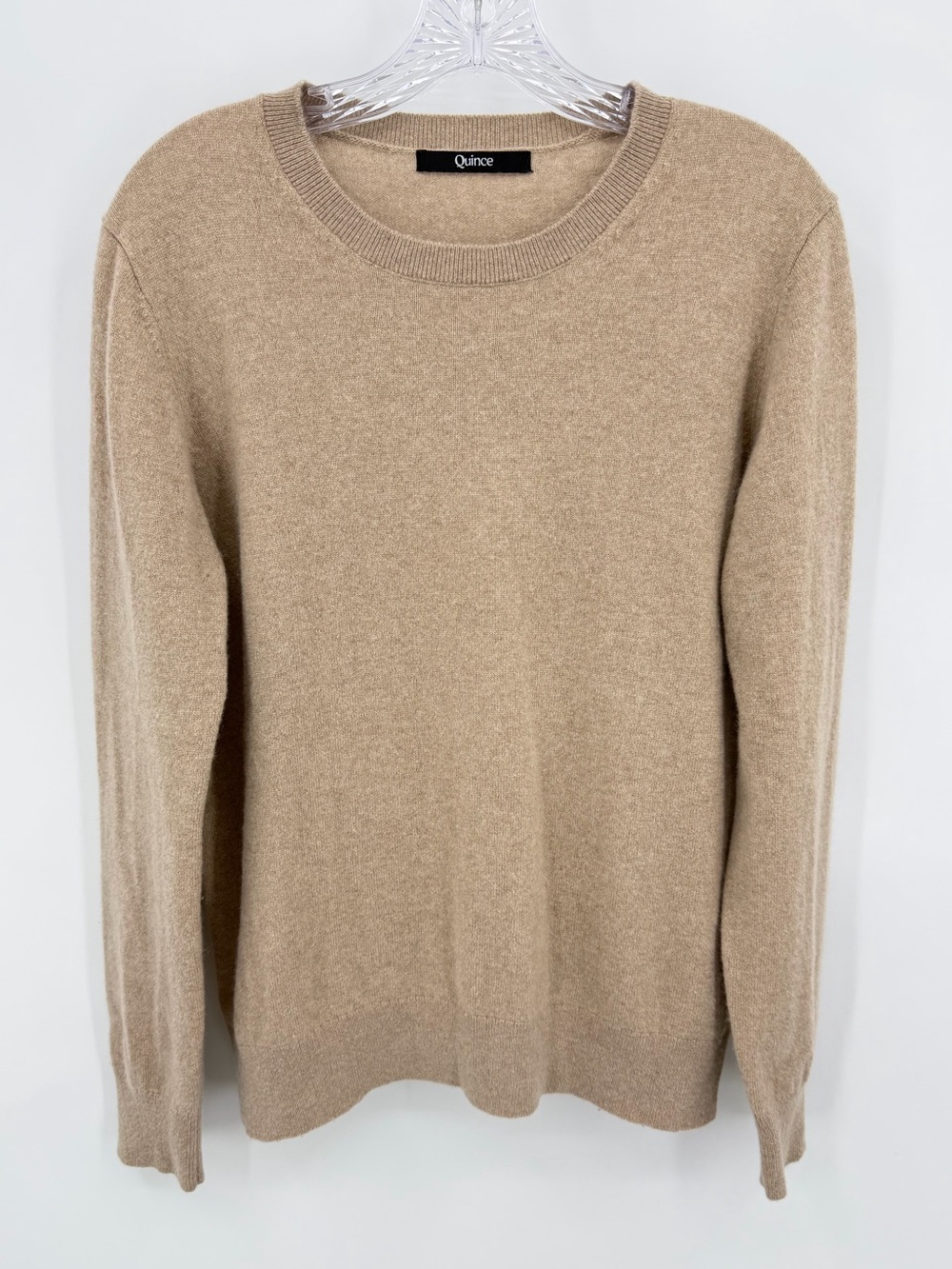 Quince NWT Mongolian Crewneck Sweater Cashmere Oatmeal Size XL